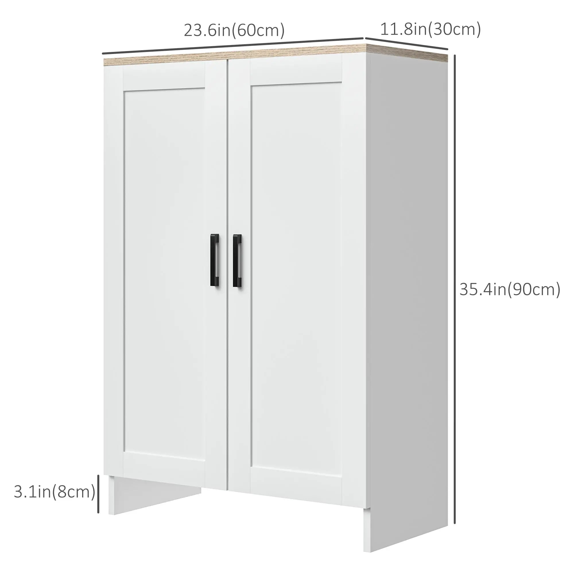 Modern Storage Cabinet, Adjustable Shelf, 23.6