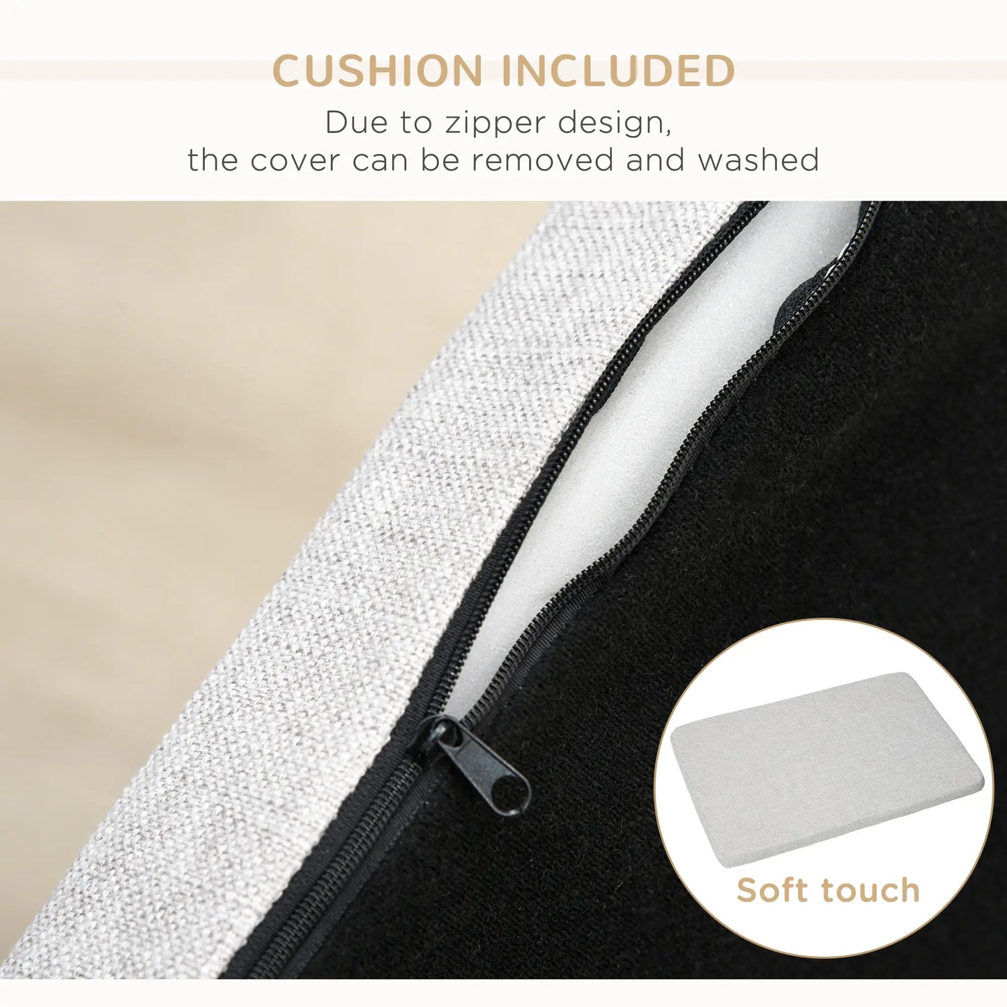 Modern Pet Sofa, Medium Large Dog Bed, Removable Cushion, Light Grey Dog Sofas at Gallery Canada