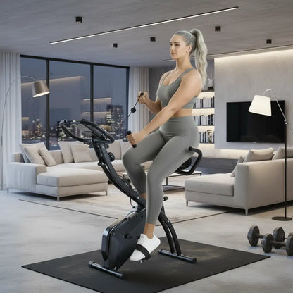 Folding Exercise Bike, 8-Level Magnetic Resistance, Adjustable Seat, Black Exercise & Stationary Bikes at Gallery Canada