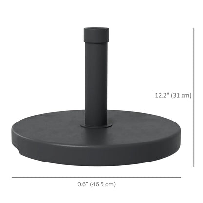 33 Lbs Concrete Parasol Base, 18.3" Round Umbrella Stand, Black Umbrella Bases at Gallery Canada