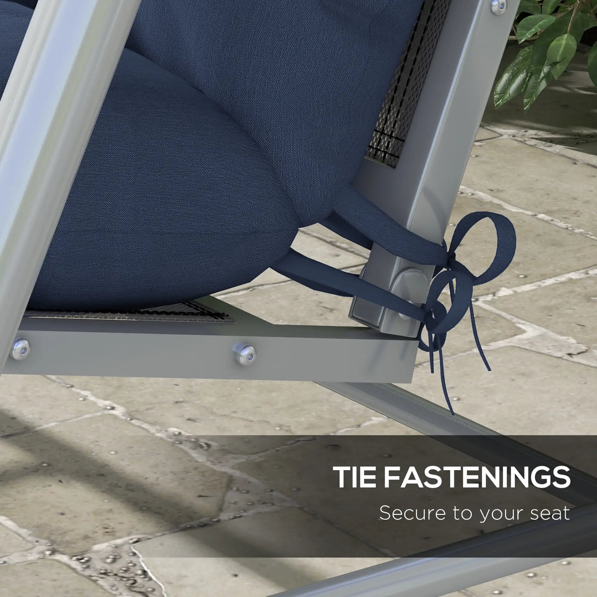 4-Piece Patio Chair Cushion Set, with Ties, Navy Blue Patio Chair Cushions at Gallery Canada