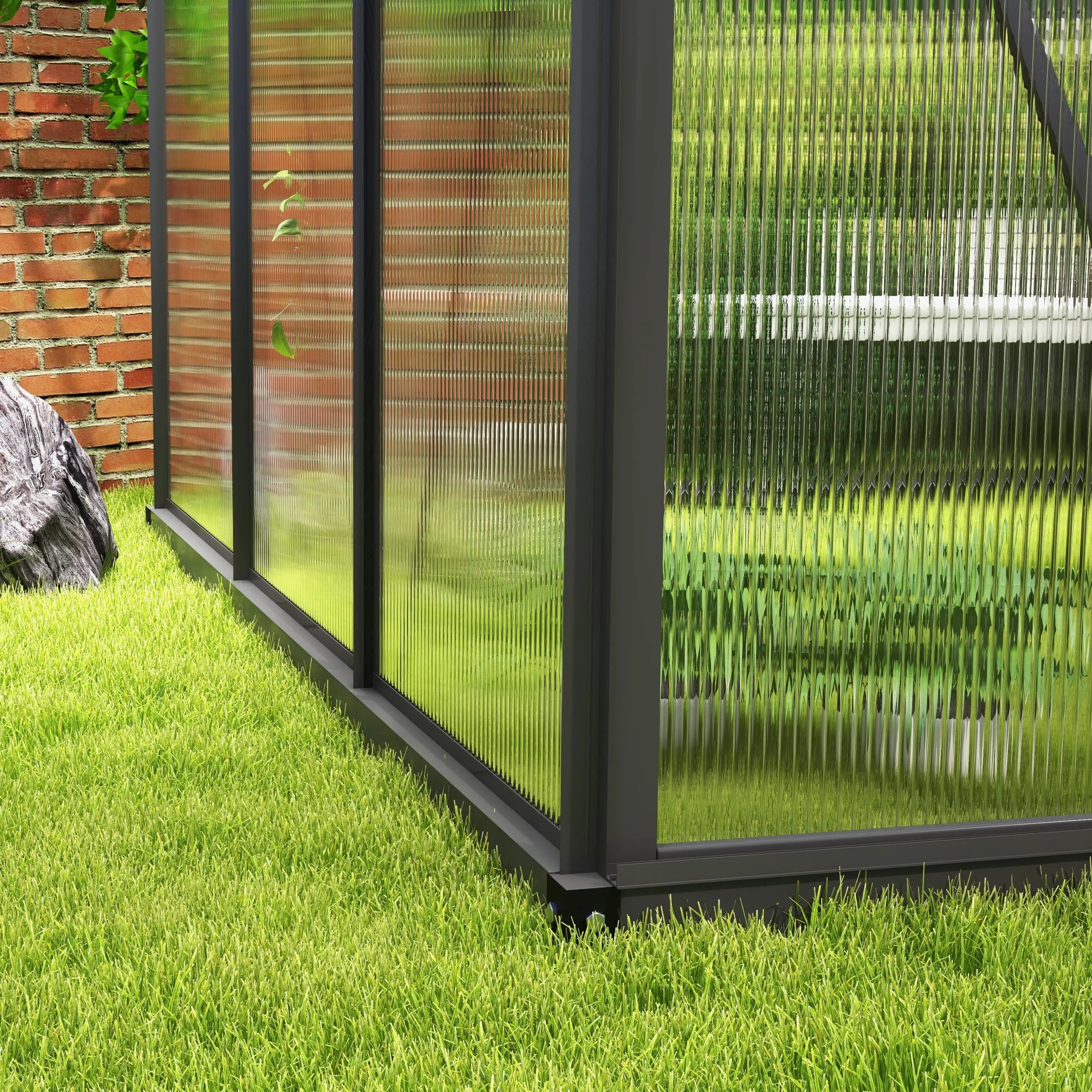 Greenhouse Kit, PC Board with Sliding Door, 6.2' x 6.3' x 6.6', Grey Walk In Greenhouses at Gallery Canada