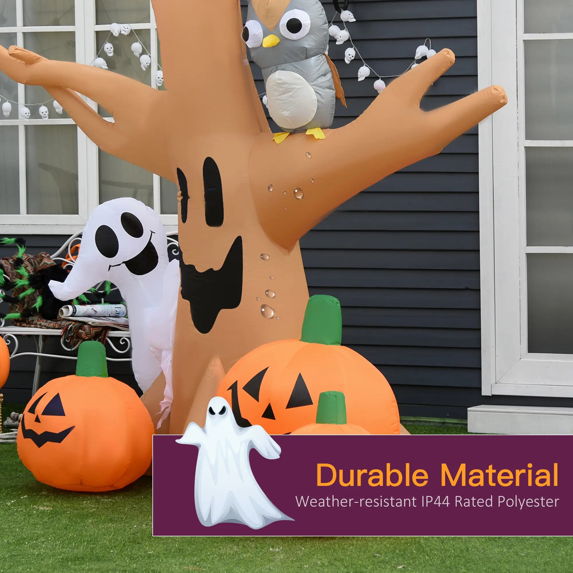 Inflatable Halloween Decoration, Haunted Tree with Owl, Ghost, Pumpkins, Outdoor LED Display, 6.5FT Halloween Decorations at Gallery Canada
