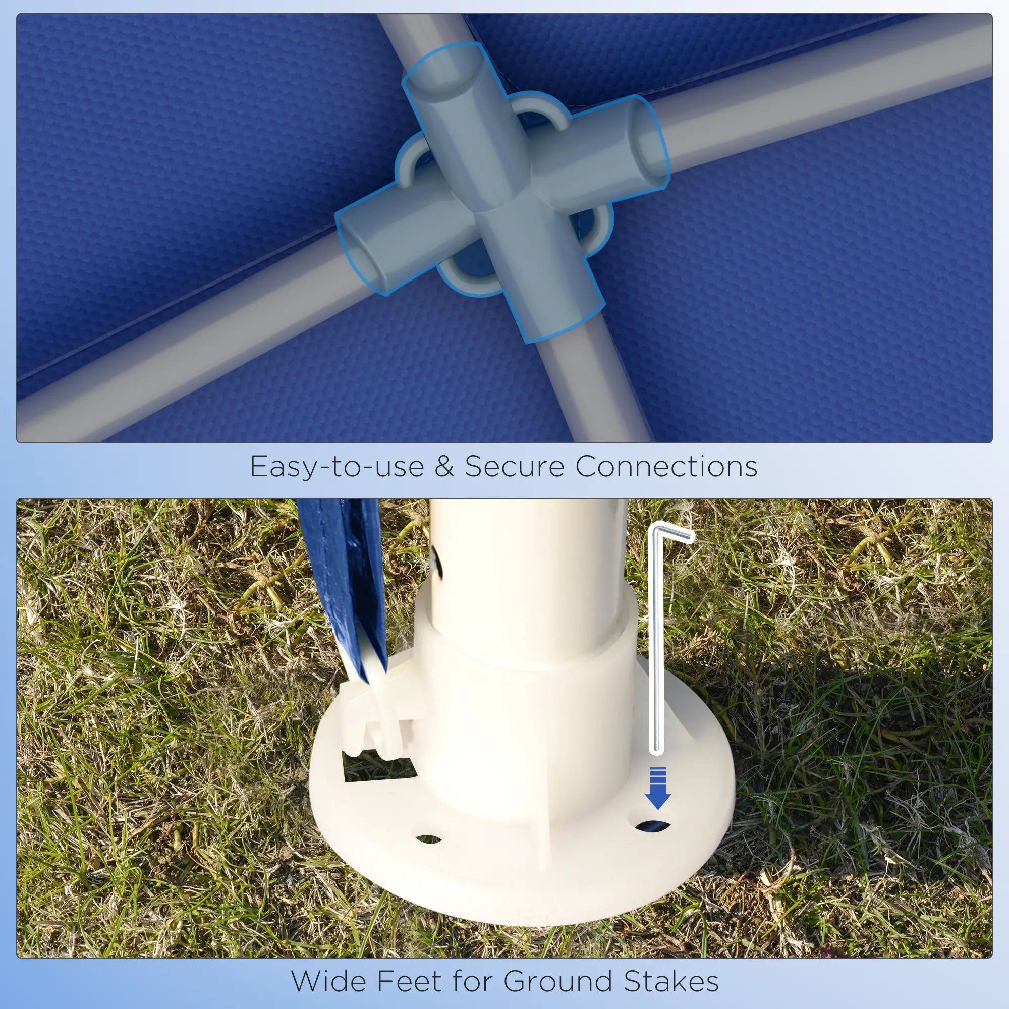 9' x 9' Portable Canopy Tent, Outdoor Gazebo, Dressed Legs, Blue Canopy Tents at Gallery Canada