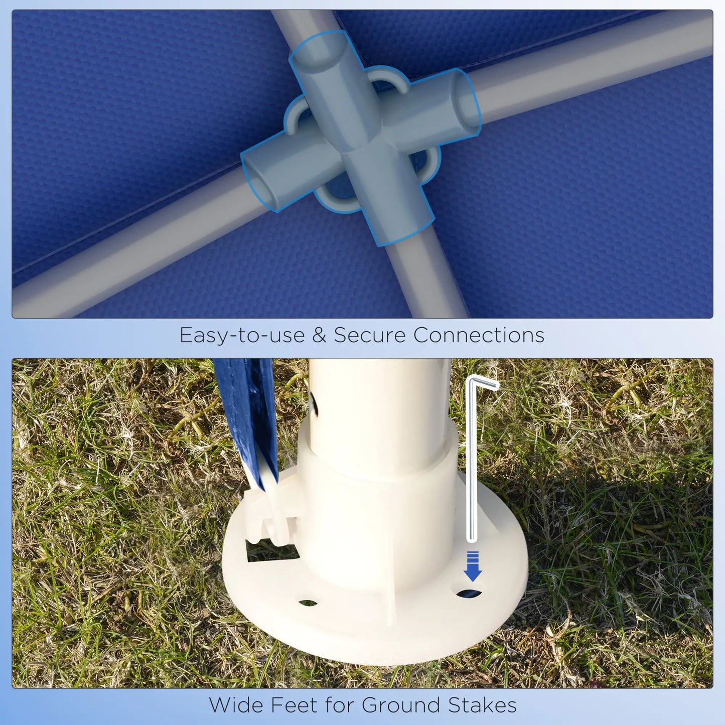 9' x 9' Portable Canopy Tent, Outdoor Gazebo, Dressed Legs, Blue Canopy Tents at Gallery Canada