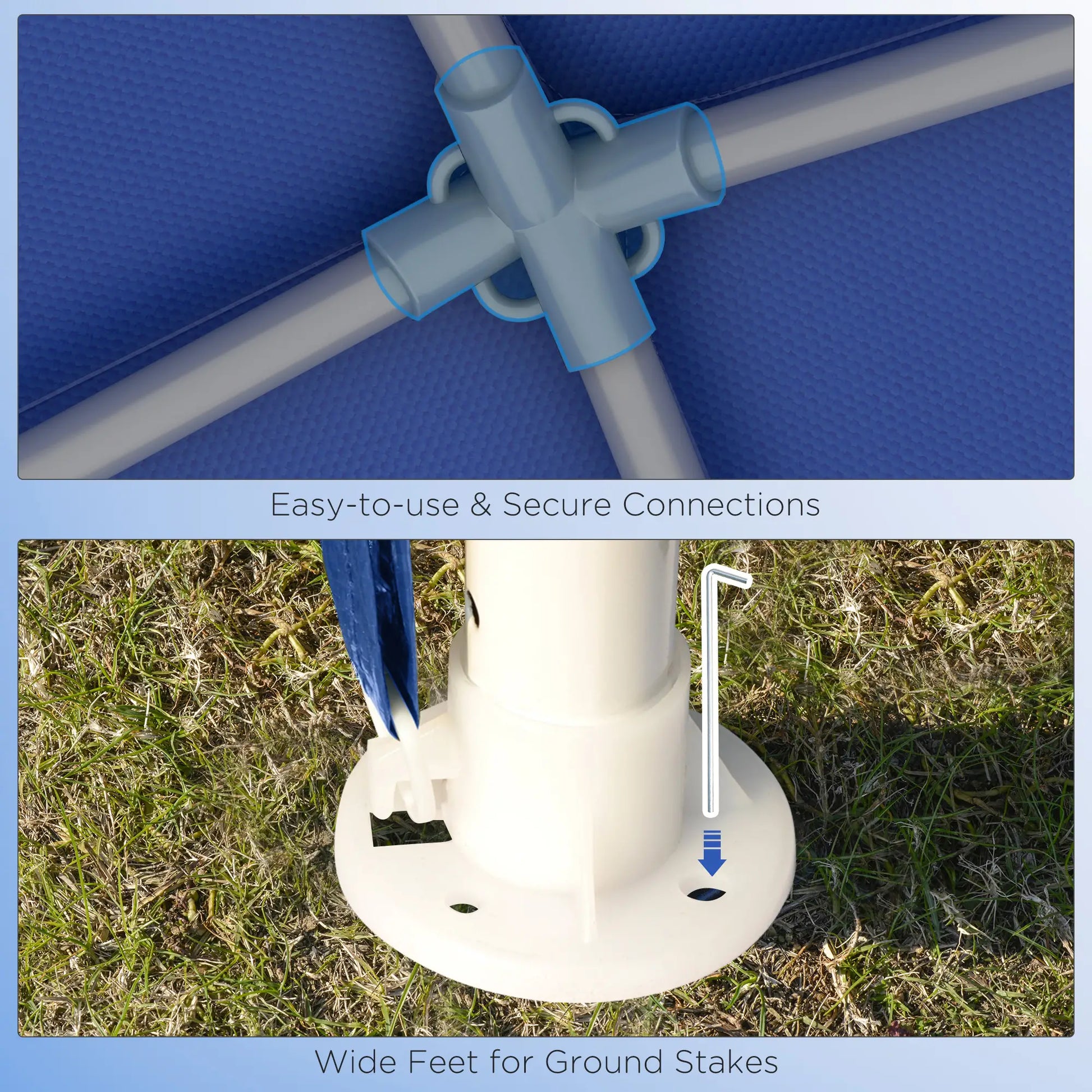 9' x 9' Portable Canopy Tent, Outdoor Gazebo, Dressed Legs, Blue Canopy Tents at Gallery Canada