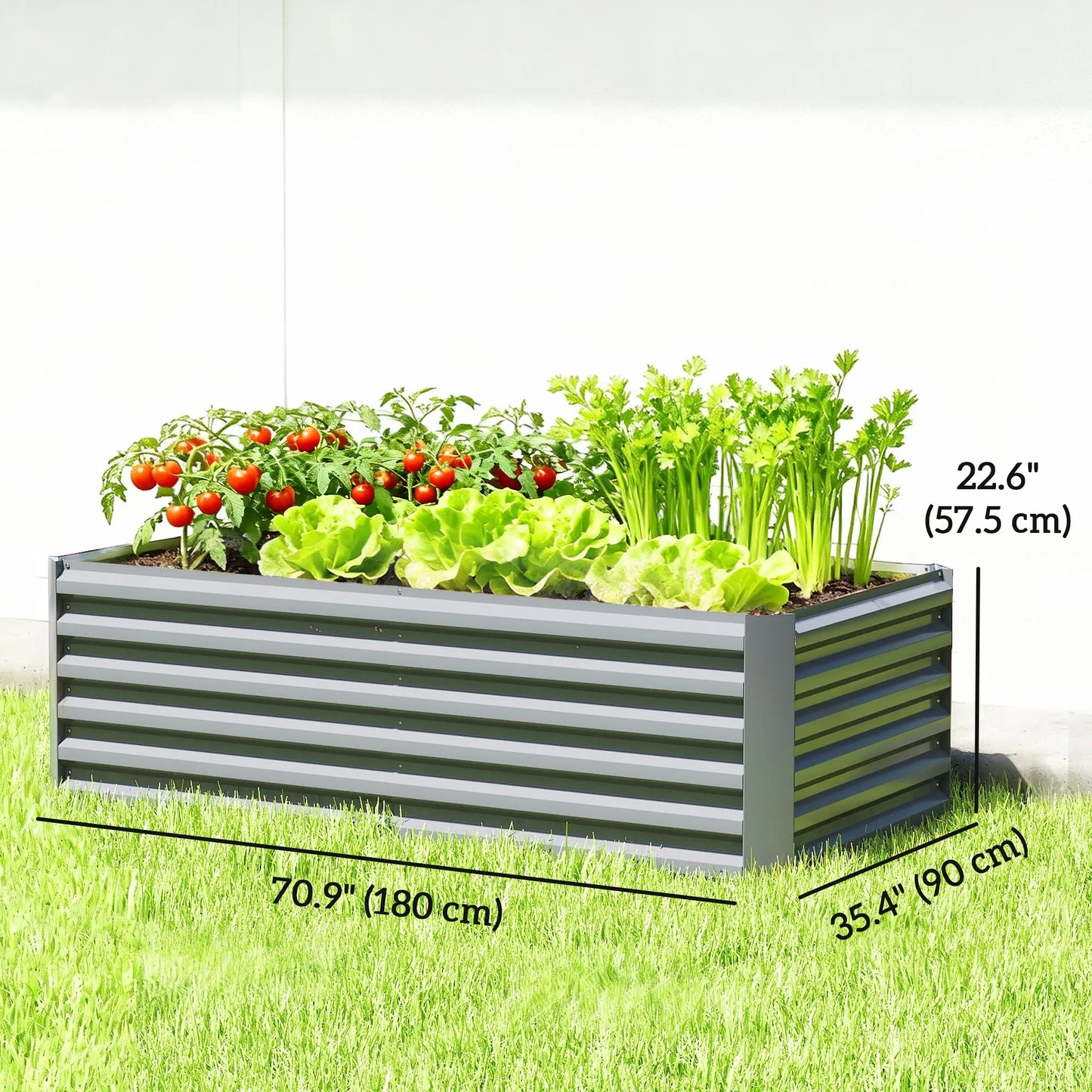 6' x 3' x 2' Raised Garden Bed, Galvanized Planter Box, Light Grey Galvanized Planter Boxes at Gallery Canada