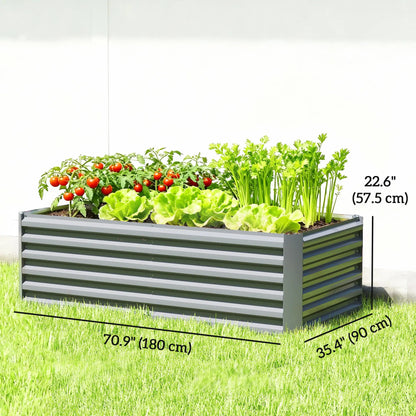 6' x 3' x 2' Raised Garden Bed, Galvanized Planter Box, Light Grey Galvanized Planter Boxes at Gallery Canada