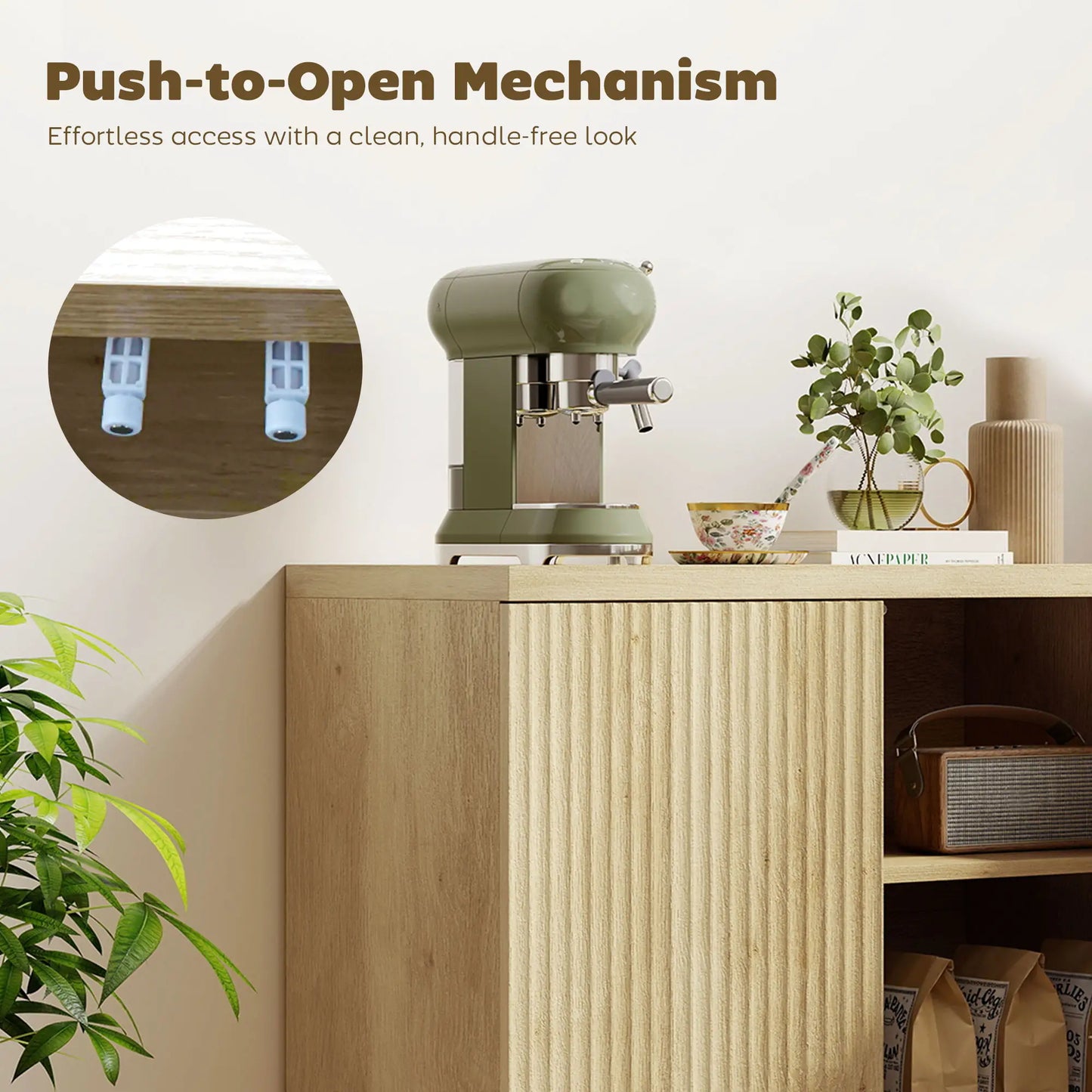 Sideboard Buffet Cabinet Set Of 2, Kitchen Cabinet, Oak Bar Cabinets at Gallery Canada