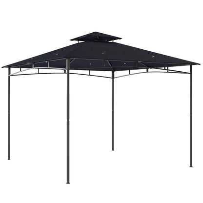 10' x 10' Gazebo, Soft Top, 2-Tier Roof, Metal Frame, Navy Blue Gazebos at Gallery Canada