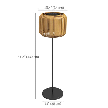 Wicker Outdoor Floor Lamp, Solar Lantern LED Lights, IP44, Yellow Solar Post Lamps at Gallery Canada