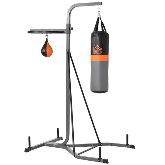 Punching Bag Stand, Speed Ball Holder, 45.25"L x 61.75"W x 87"H, 220lb Load Punching Bag Hangers Black at Gallery Canada