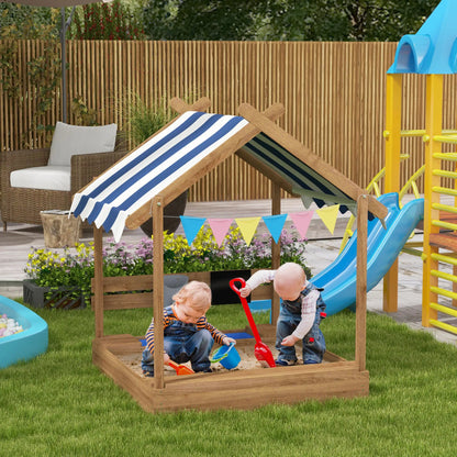 Wooden Sandbox with Cover, 3-7 Years, Backyard, Brown Sandboxes & Accessories at Gallery Canada