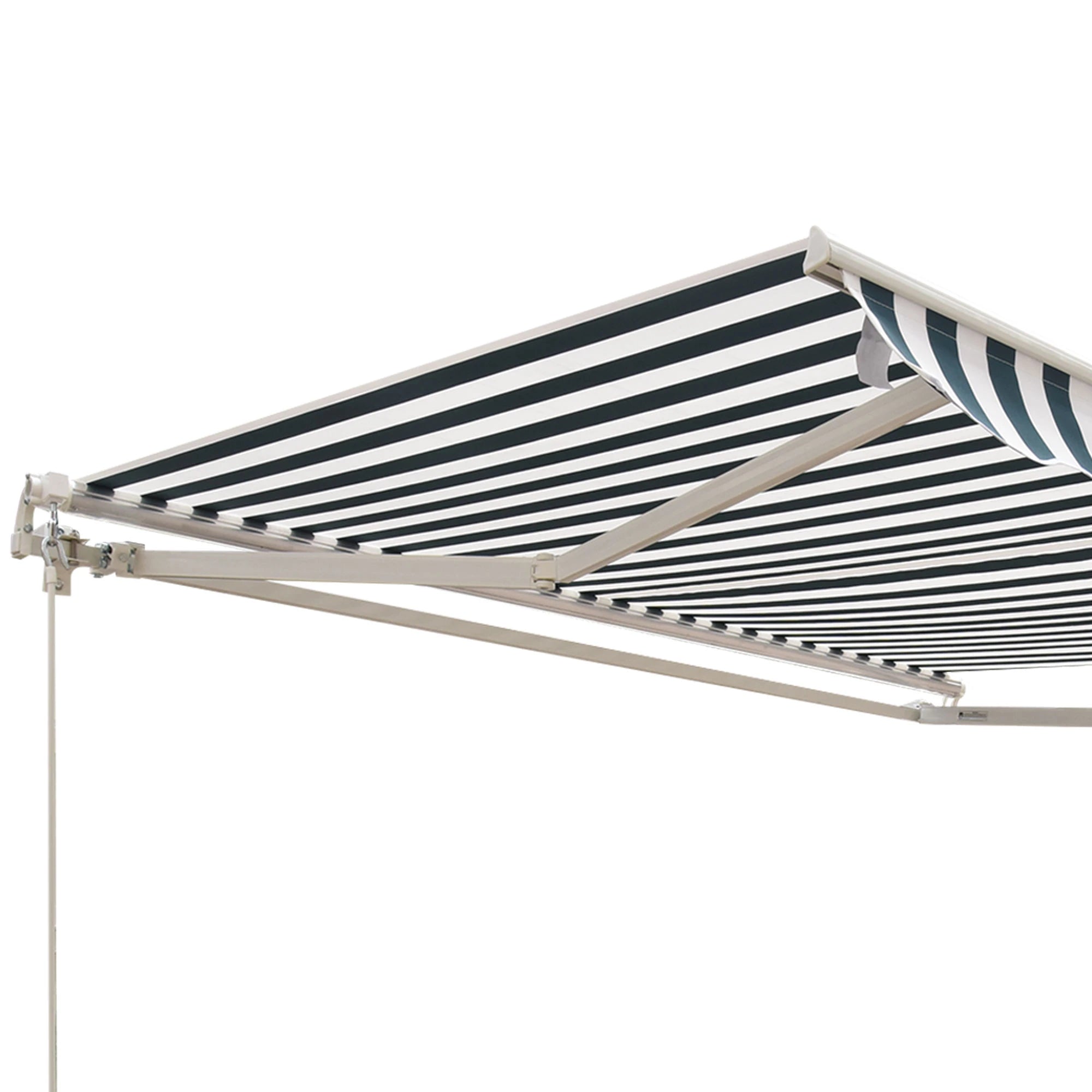 8' x 7' Retractable Awning, UV Water-Resistant Fabric, Aluminum Frame, Green White, Green, White Deck Awnings at Gallery Canada