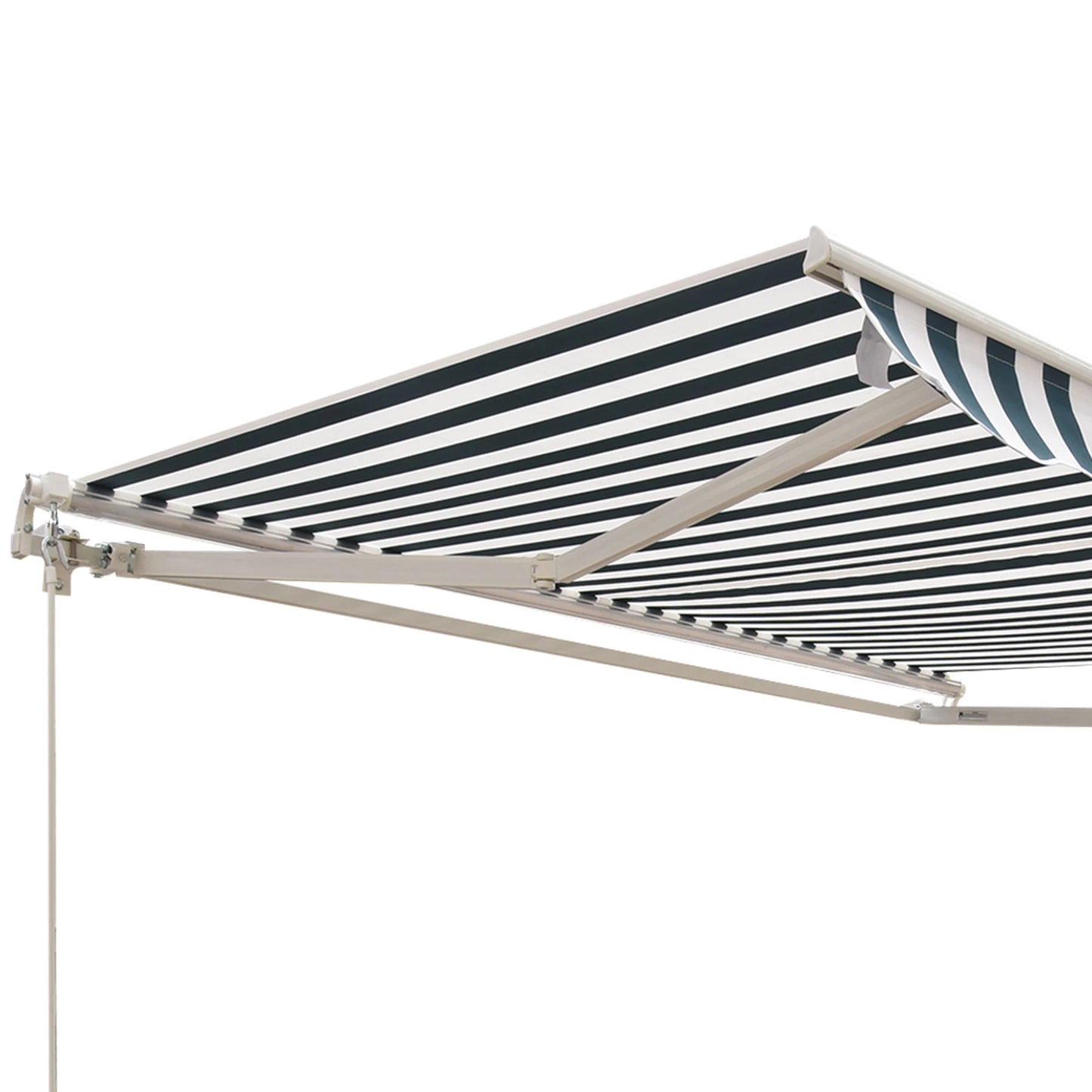 8' x 7' Retractable Awning, UV Water-Resistant Fabric, Aluminum Frame, Green White, Green, White Deck Awnings at Gallery Canada