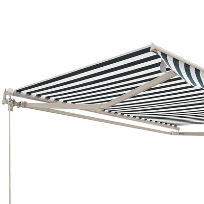8' x 7' Retractable Awning, UV Water-Resistant Fabric, Aluminum Frame, Green White, Green, White Deck Awnings at Gallery Canada