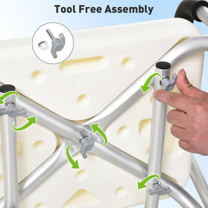 Adjustable Medical Shower Chair with Back, Padded Arms, Non Slip Tub Safety Seat Bath Chairs at Gallery Canada