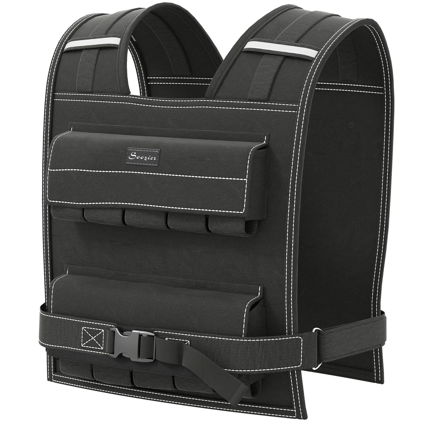 44 LBS Adjustable Weighted Vest, Snug Fit for Running Strength Training Strength Training Equipment Black at Gallery Canada