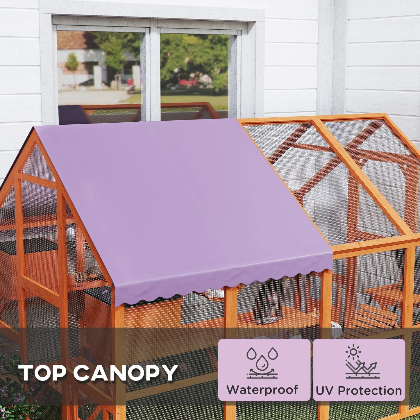 Wooden Outdoor Cat Enclosure, Weatherproof Canopy, Bridges, Resting Boxes, Platforms, for 3-6 Cats Outdoor Cat Enclosures at Gallery Canada
