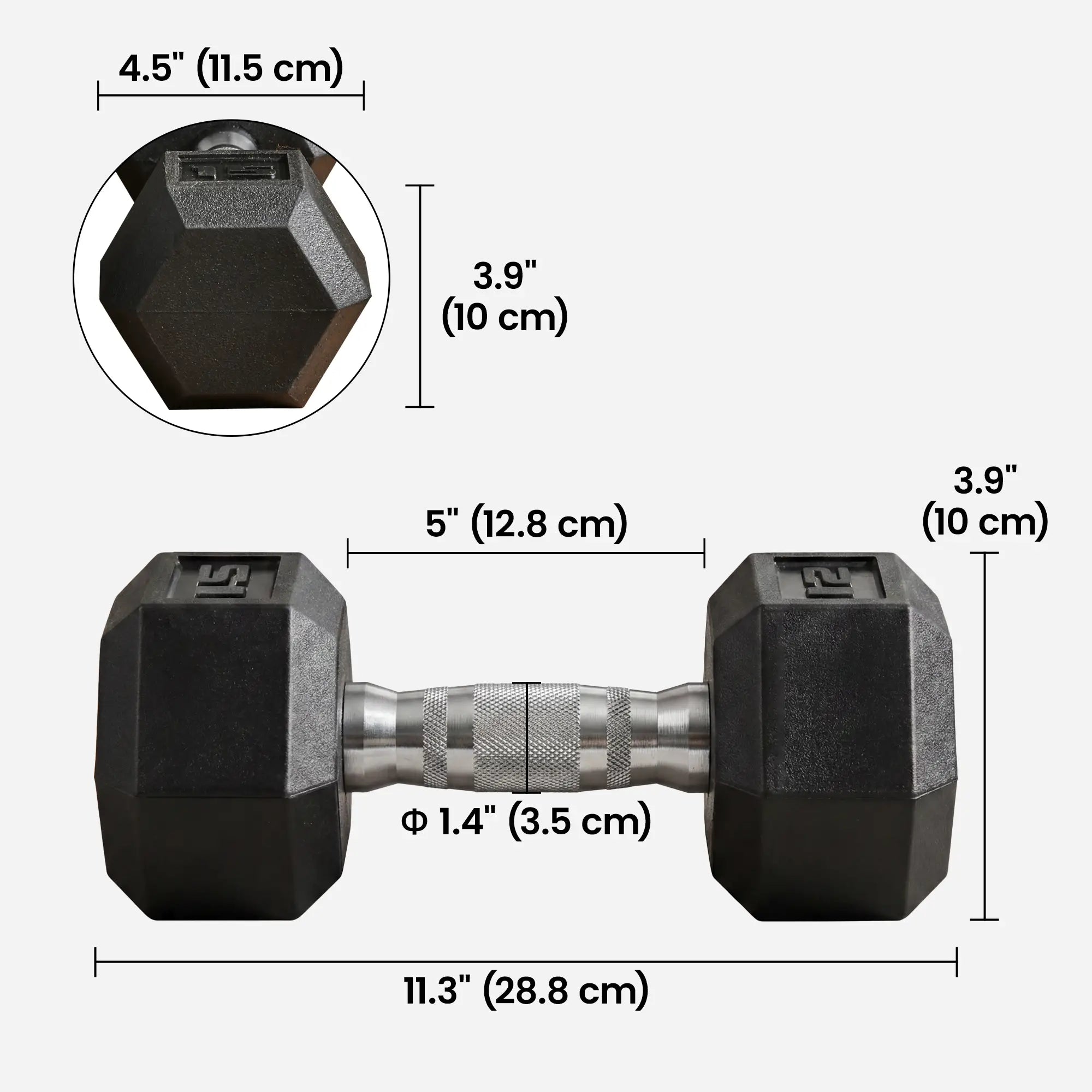Rubber Dumbbells Weight Set, 30lbs, 2 x 15lbs, Black Dumbbells & Barbells at Gallery Canada