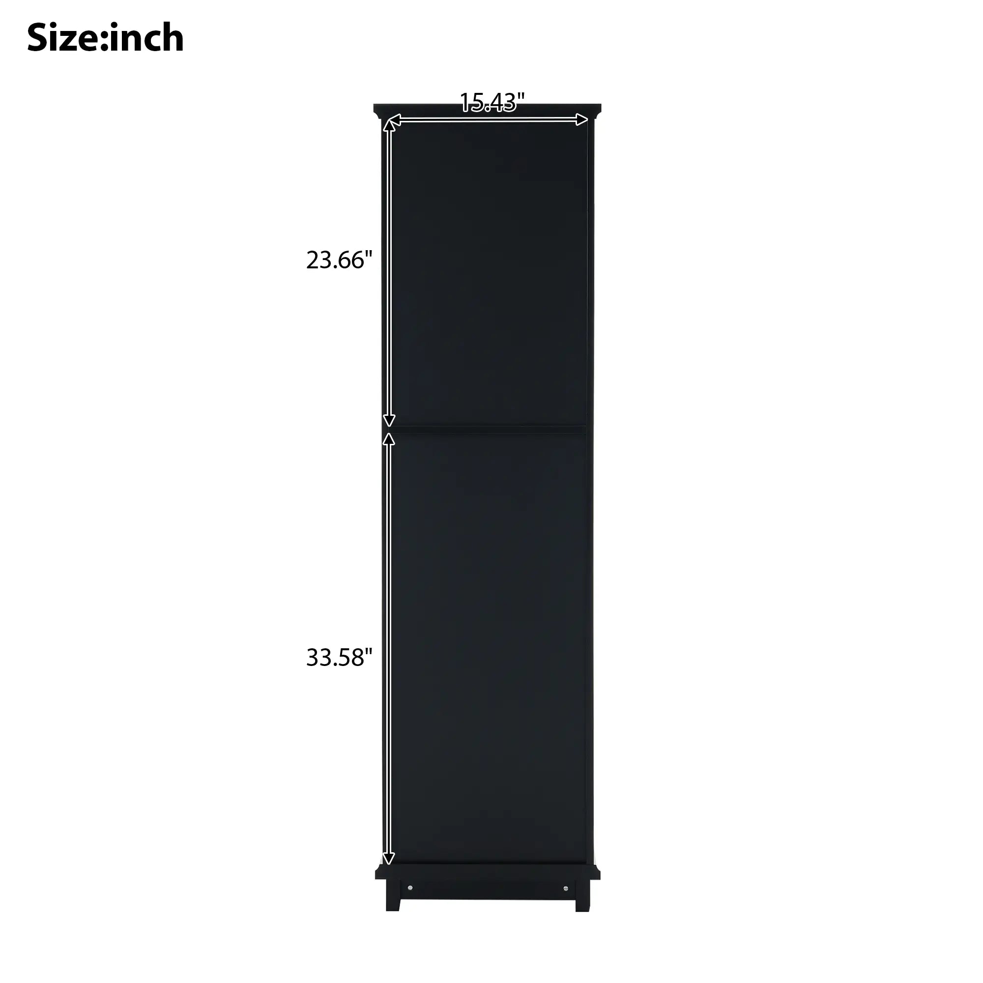Bathroom Storage Cabinet, Glass Doors, Adjustable Shelves, 18