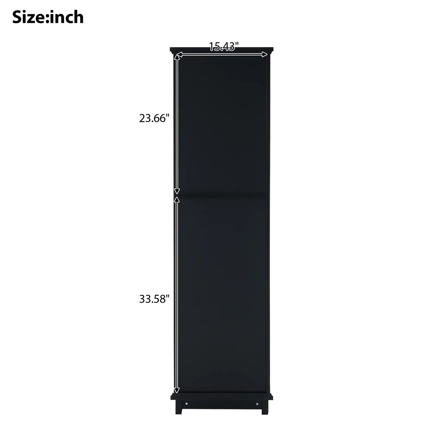 Bathroom Storage Cabinet, Glass Doors, Adjustable Shelves, 18" L x 14" W x 63" H, Black Bathroom Cabinets at Gallery Canada