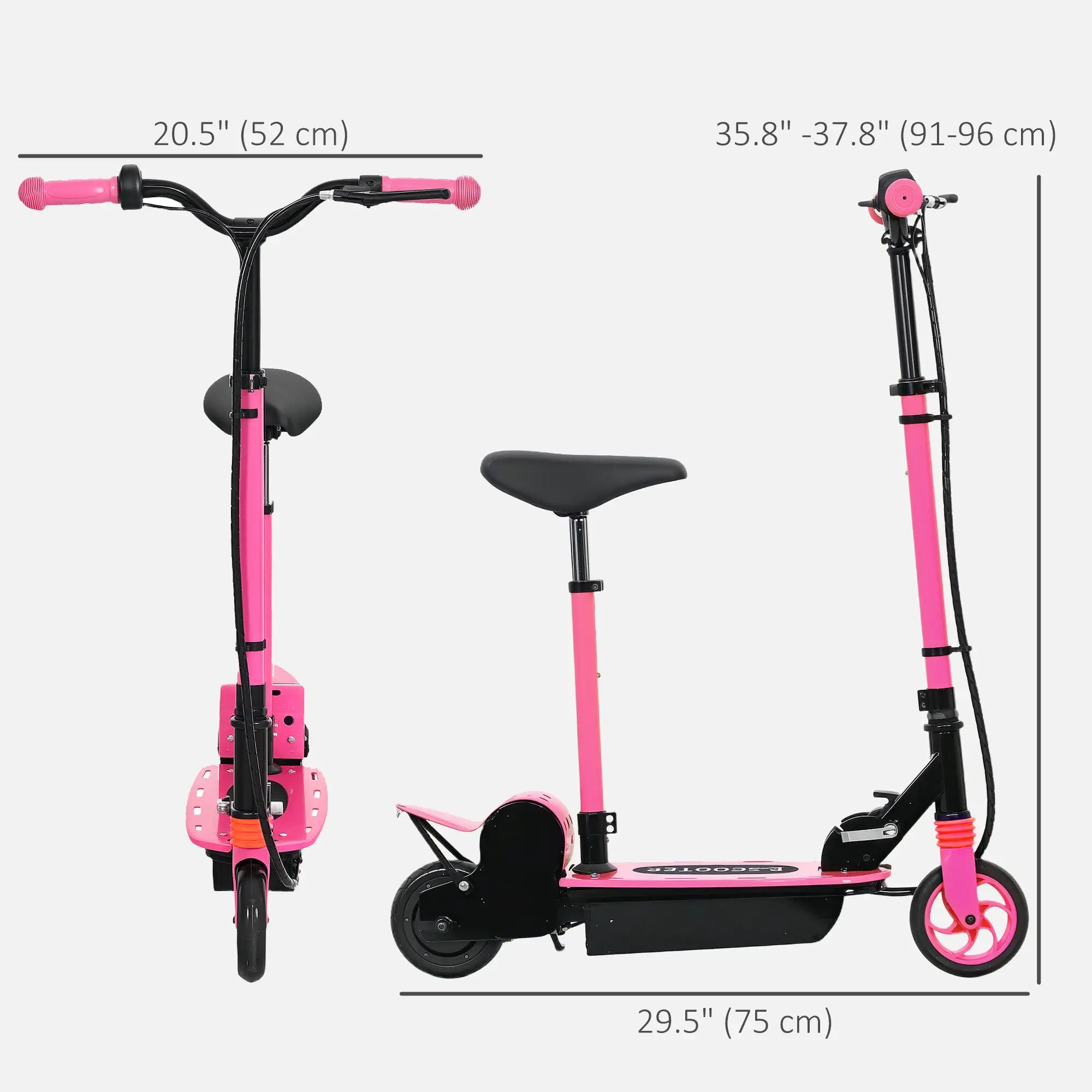 Foldable Electric Scooter for Kids, Seat, 2 Heights, 6km Range, 12km/h, Pink Scooters at Gallery Canada