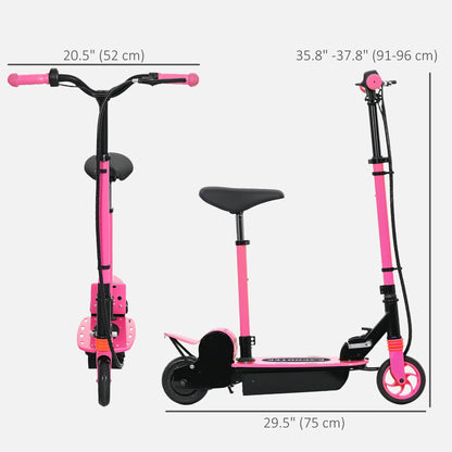Foldable Electric Scooter for Kids, Seat, 2 Heights, 6km Range, 12km/h, Pink Scooters at Gallery Canada