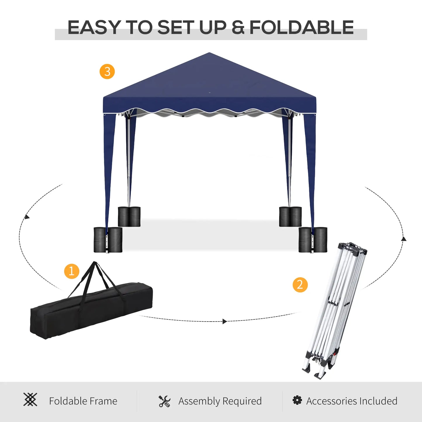 10' x 10' Pop Up Canopy Tent, Adjustable Height, Carry Bag, Blue Pop Up Canopies at Gallery Canada