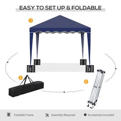 10' x 10' Pop Up Canopy Tent, Adjustable Height, Carry Bag, Blue Pop Up Canopies at Gallery Canada