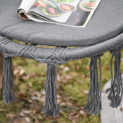 Hanging Rope Hammock Swing, Indoor Outdoor, Cotton-Polyester, Dark Grey Hammock Swings at Gallery Canada