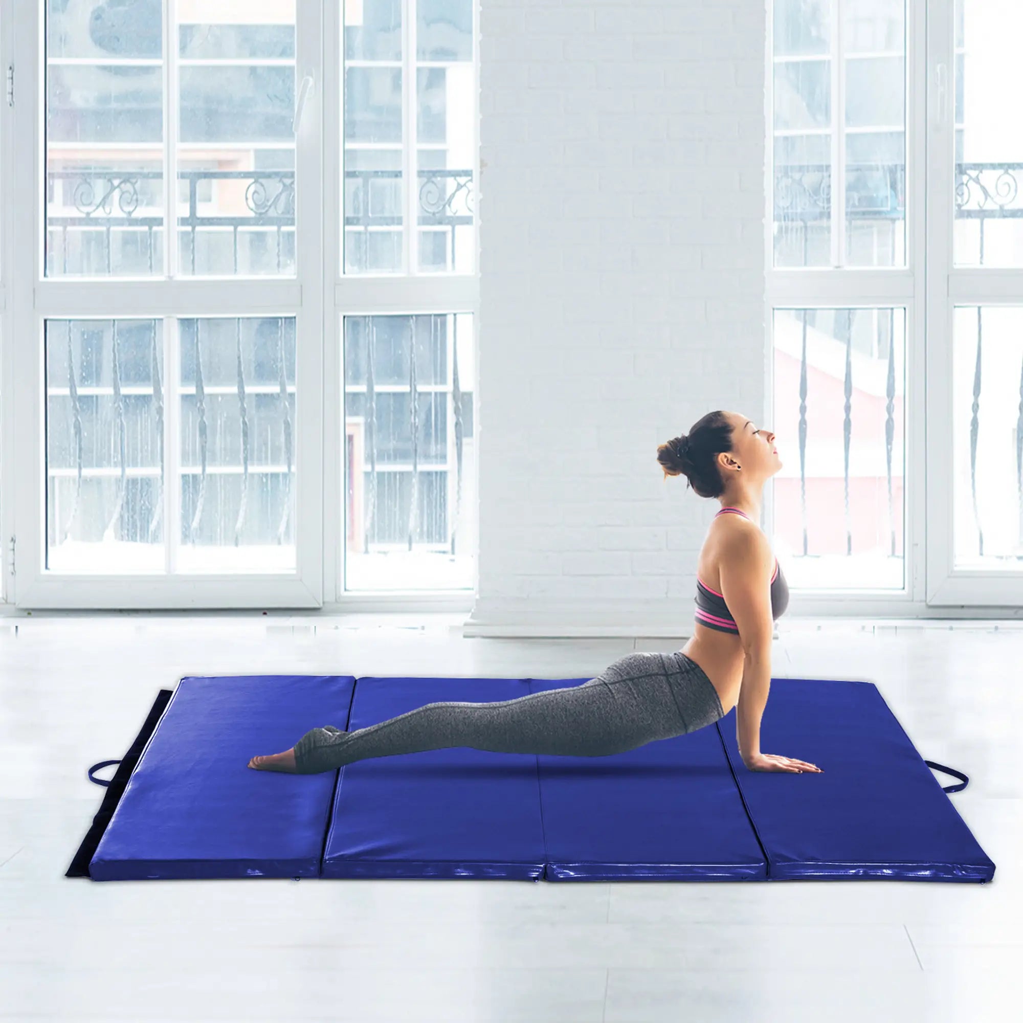 4'x6'x2'' Folding Exercise Mat, Yoga, MMA, Martial Arts, Blue Gymnastics Mats at Gallery Canada