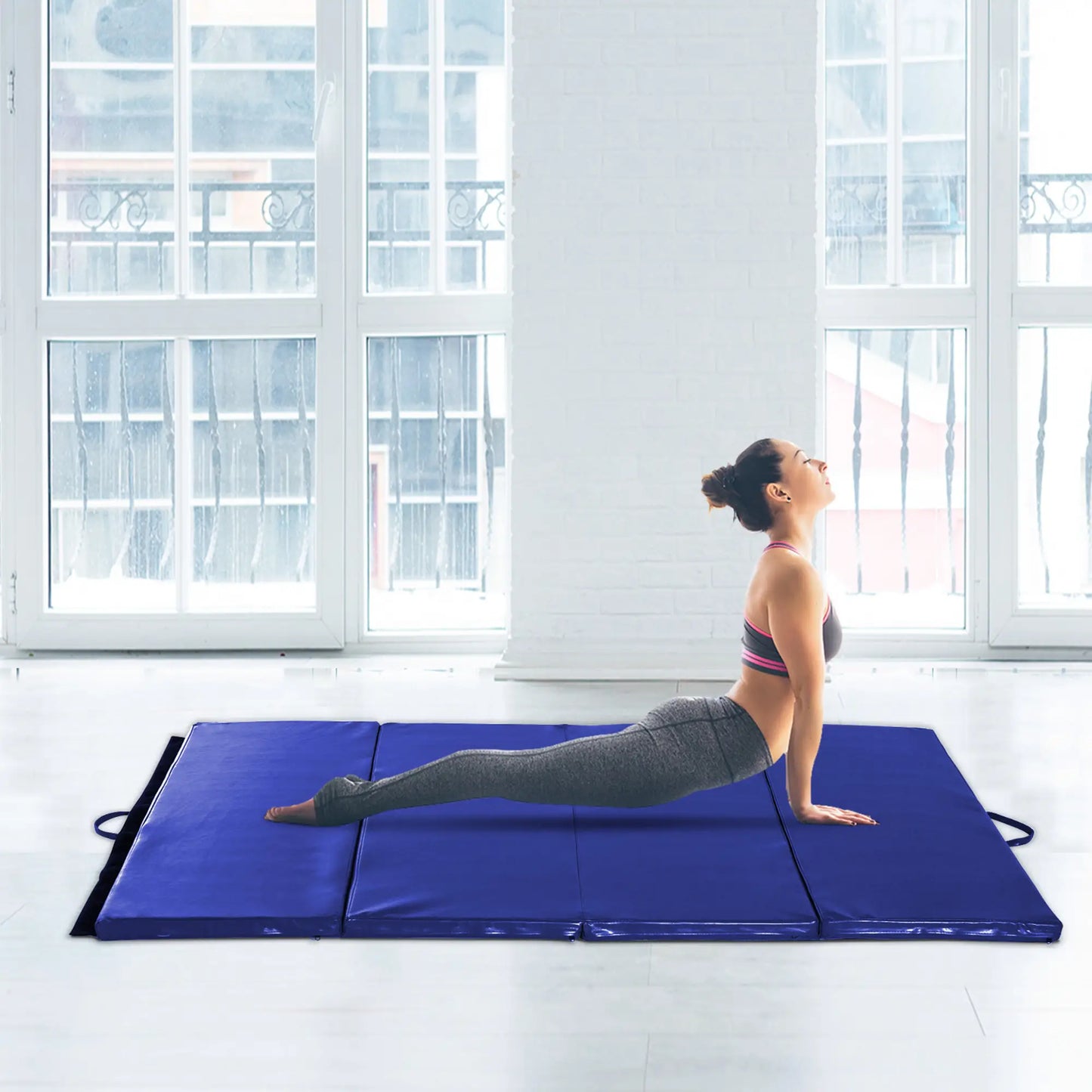 4'x6'x2'' Folding Exercise Mat, Yoga, MMA, Martial Arts, Blue Gymnastics Mats at Gallery Canada