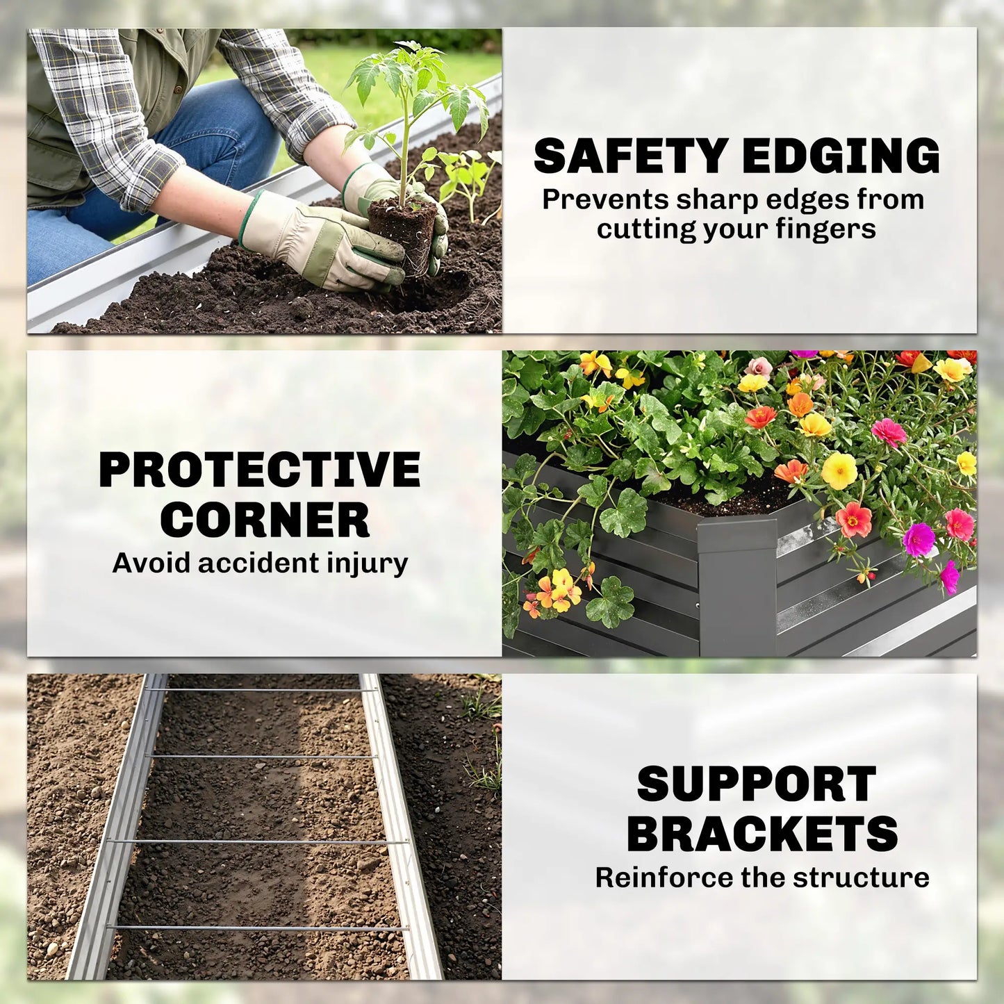 8'x2'x1' Galvanized Raised Bed, Elevated Planter Box, Dark Grey Raised Garden Beds at Gallery Canada