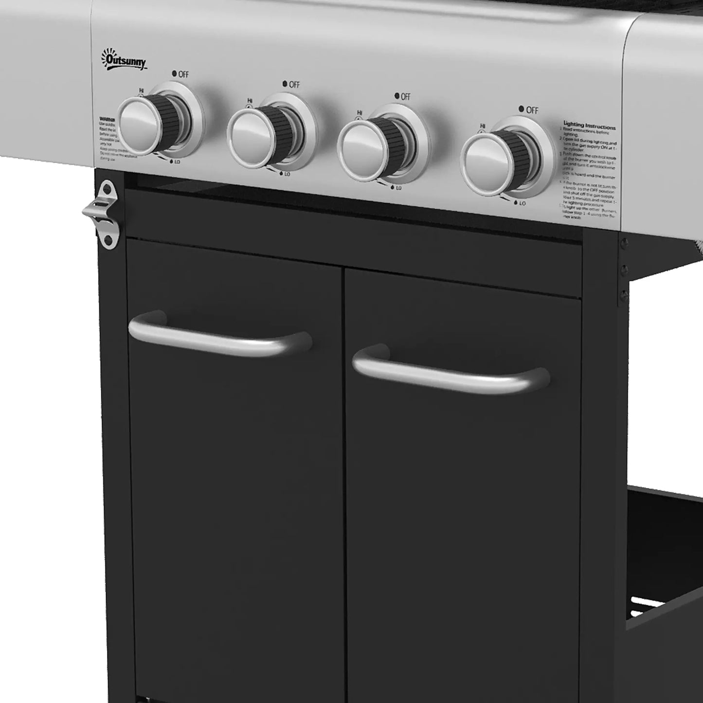 4 Burner Propane Gas Grill, 53,000 BTU, Cast Iron Grates, Wheels, Warming Rack Propane Gas Grills at Gallery Canada