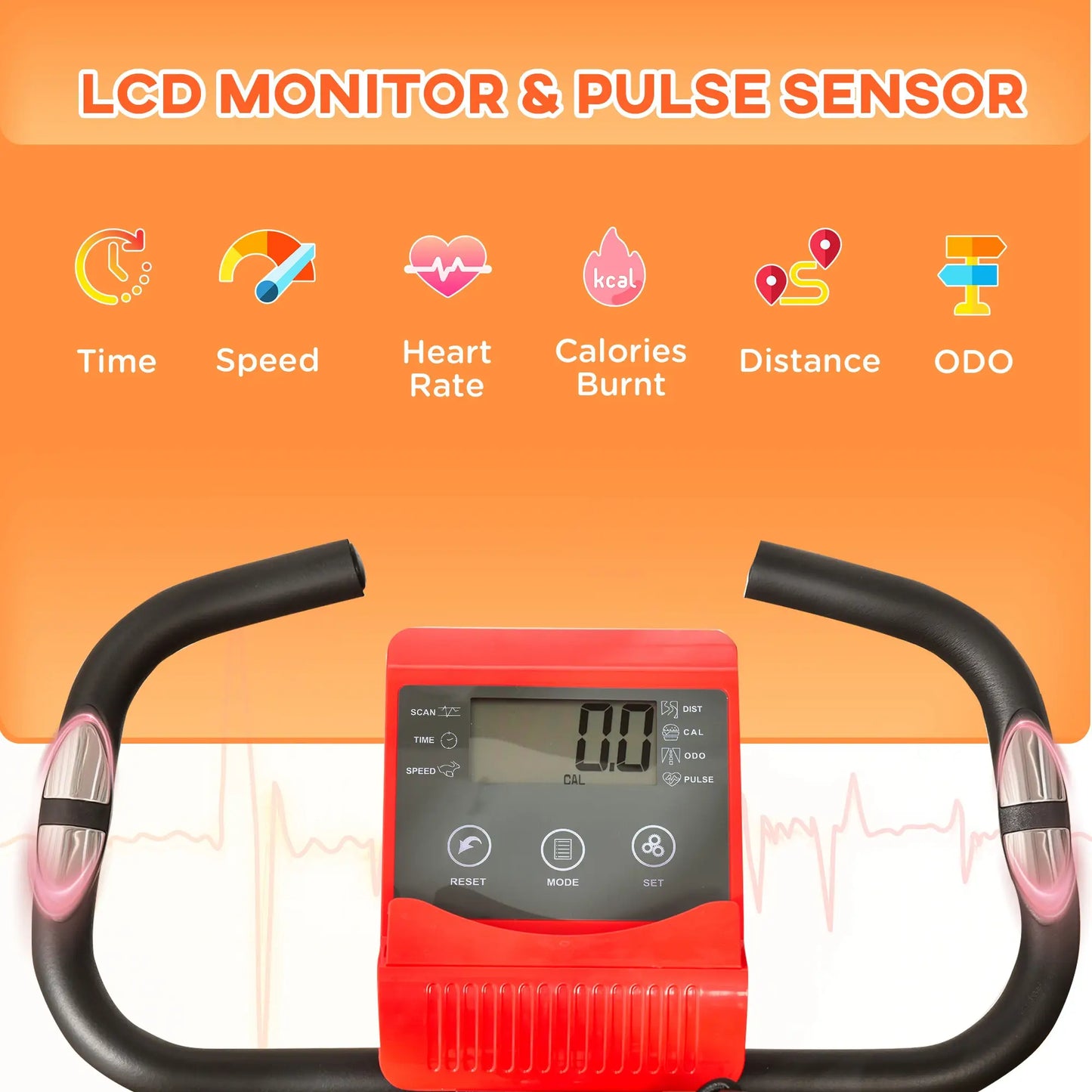 3 in 1 Folding Exercise Bike, 8-Level Magnetic Resistance, Adjustable Seat, Red Exercise & Stationary Bikes at Gallery Canada