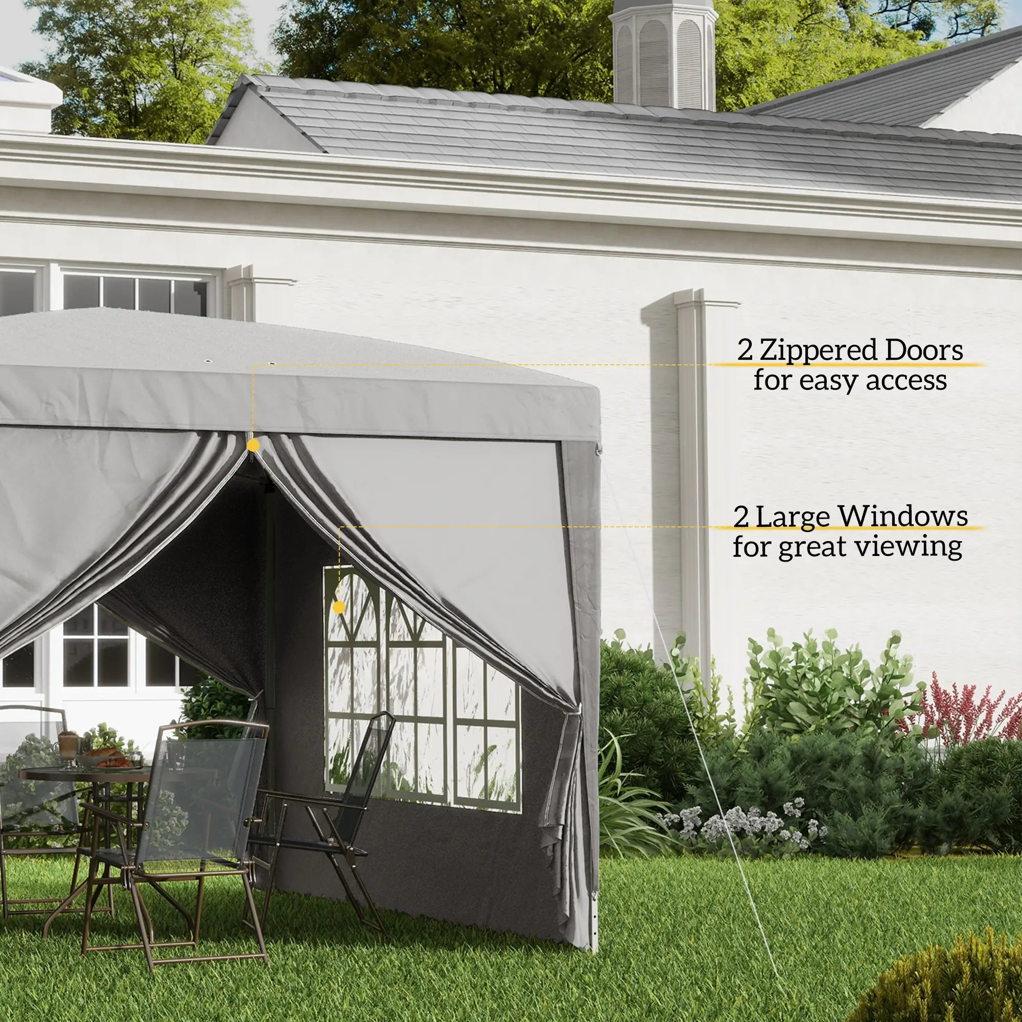 10'x10' Light Grey Outdoor Pop Up Party Tent Wedding Gazebo Canopy, Light Grey Pop Up Canopies at Gallery Canada