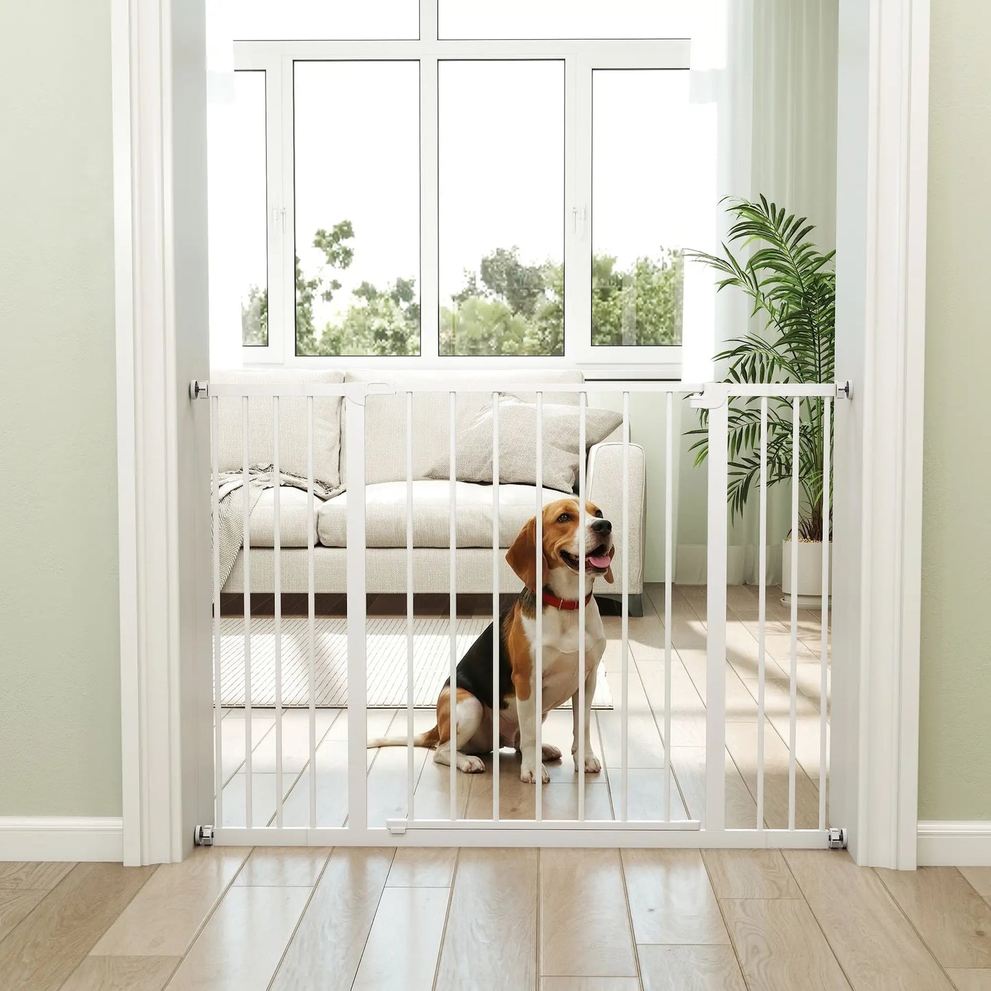 Pressure Fit Dog Gate, 29.9''-42.1'' Width, White Houses, Kennels & Pens at Gallery Canada