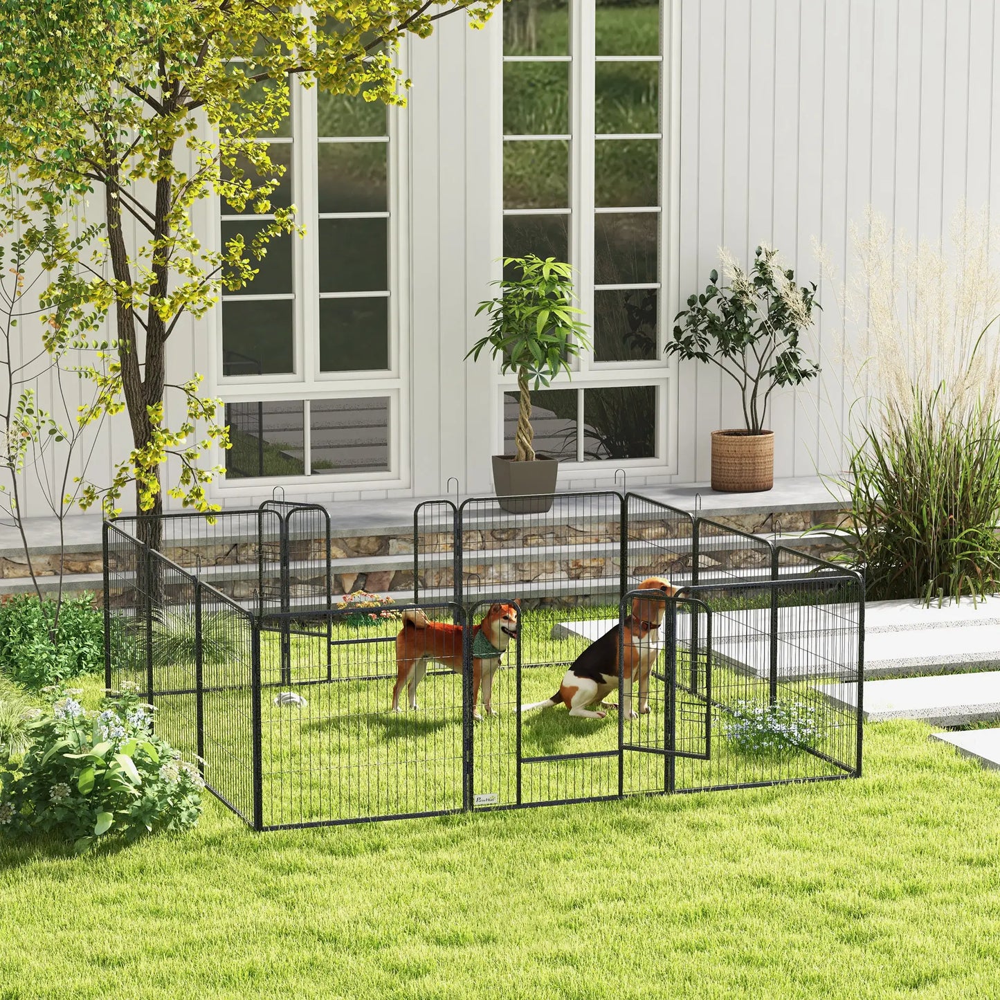 Dog Playpen with Gate, 12 Panels, 31.5"H Houses, Kennels & Pens at Gallery Canada