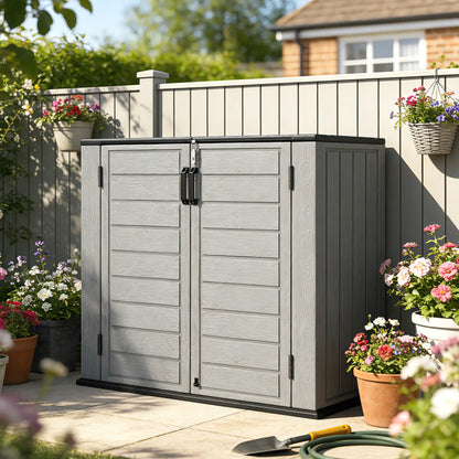33 Cu.ft Plastic Outdoor Storage Shed, Lockable Doors, Light Grey Outdoor Storage Cabinet at Gallery Canada