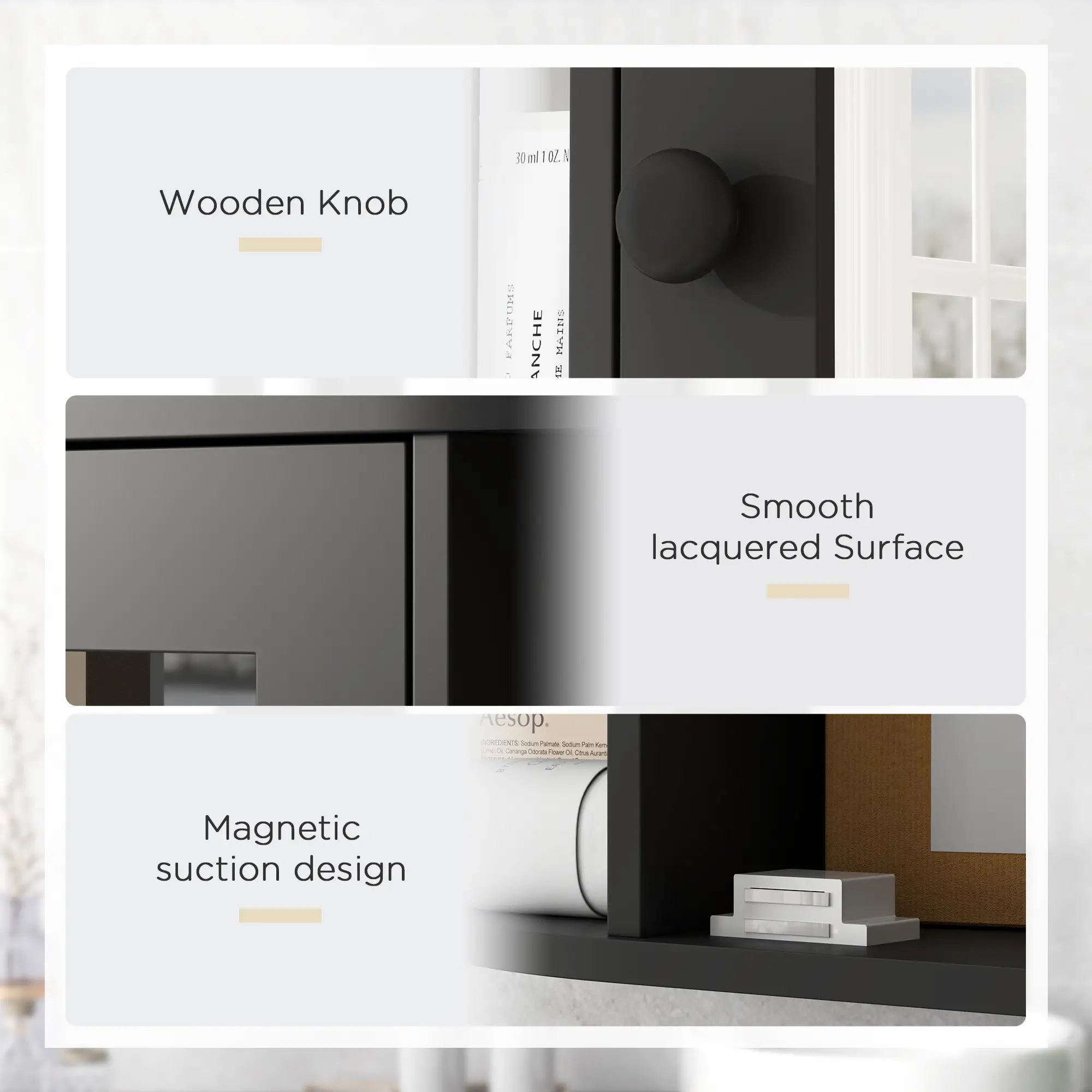 Mirrored Bathroom Wall Cabinet, Wall Mounted, With Door & Shelves, Black Mirror Medicine Cabinets at Gallery Canada