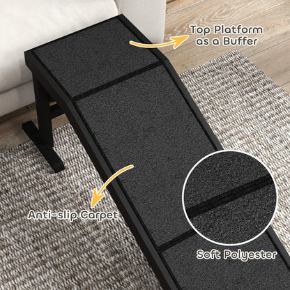 Pet Ramp Bed Steps, Non-Slip Carpet Top, Pine Wood, 59"L x 16"W x 20"H, Black Dog Stairs at Gallery Canada