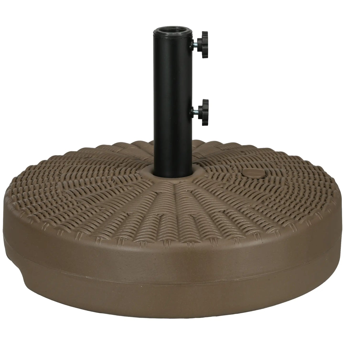 Heavy Duty Fillable Umbrella Base, Round Parasol Stand, Brown Umbrella Bases Brown at Gallery Canada