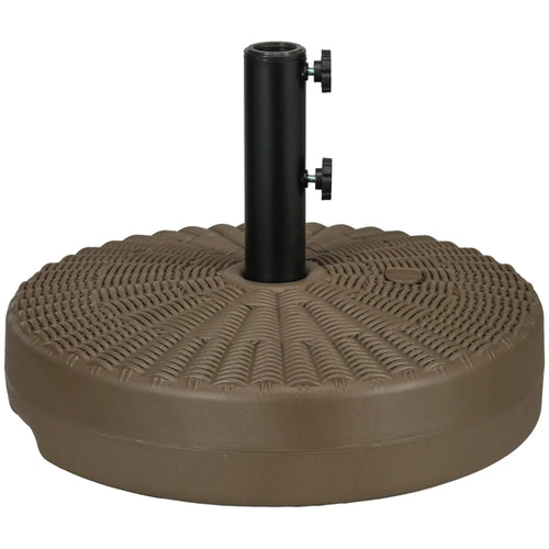 Heavy Duty Fillable Umbrella Base, Round Parasol Stand, Brown