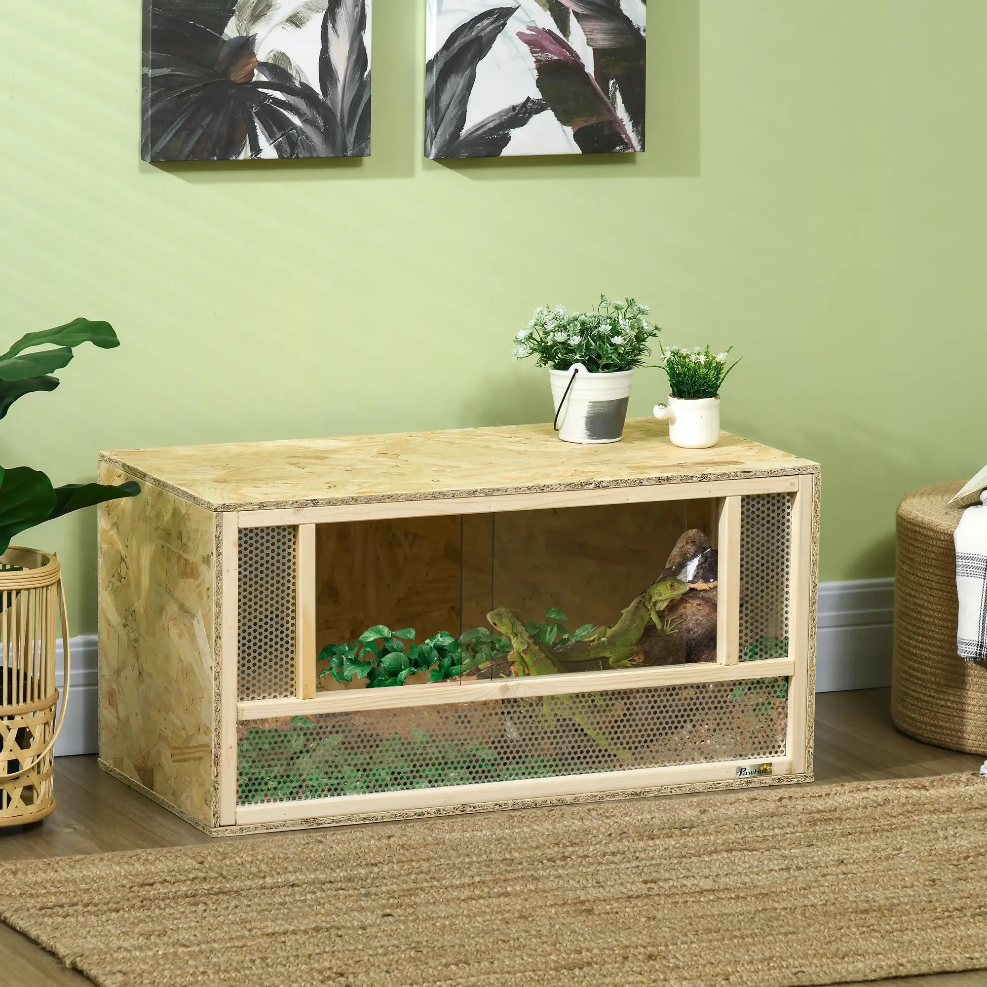 Wooden Reptile Terrarium, Sliding Door, 31.5