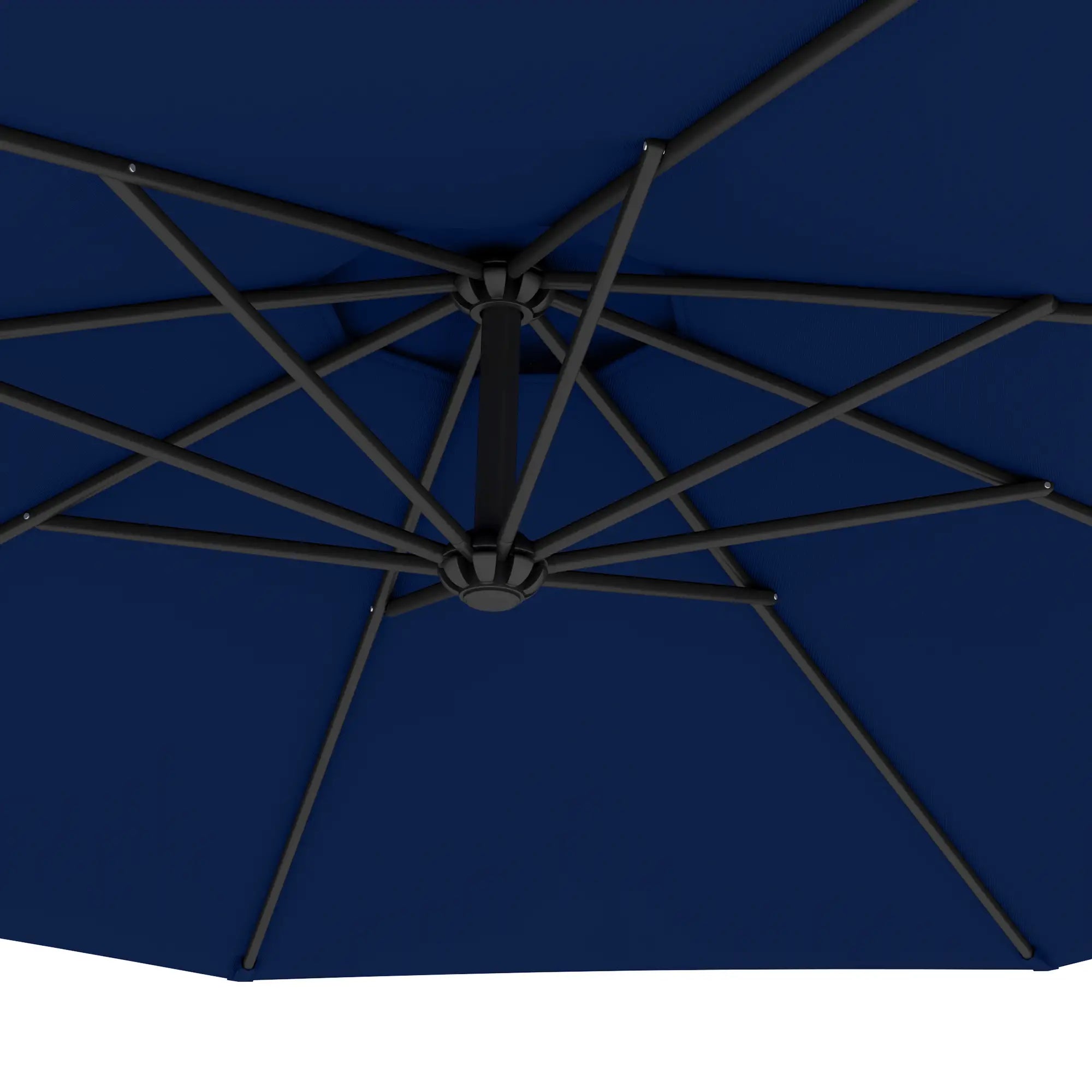 10' Deluxe Patio Umbrella, Banana Hanging Offset Sunshade, Navy Blue Offset Cantilever Umbrellas at Gallery Canada