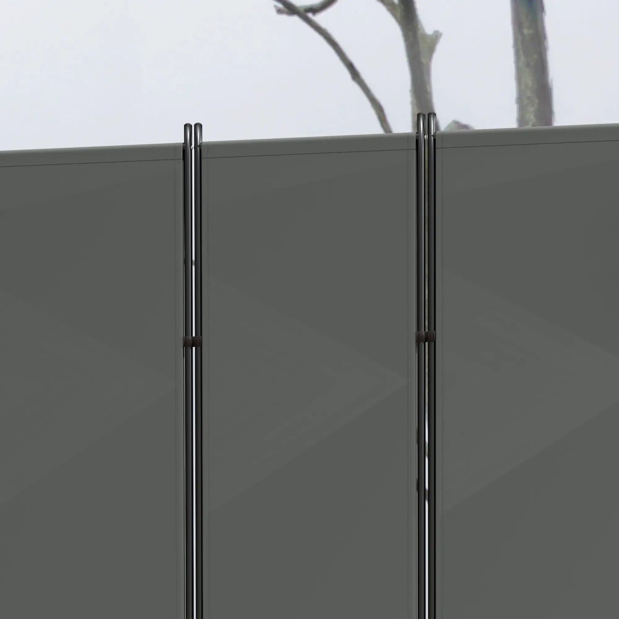 6 Panel Folding Room Divider, UV30+ Privacy Screen, Dark Grey Side Awnings at Gallery Canada