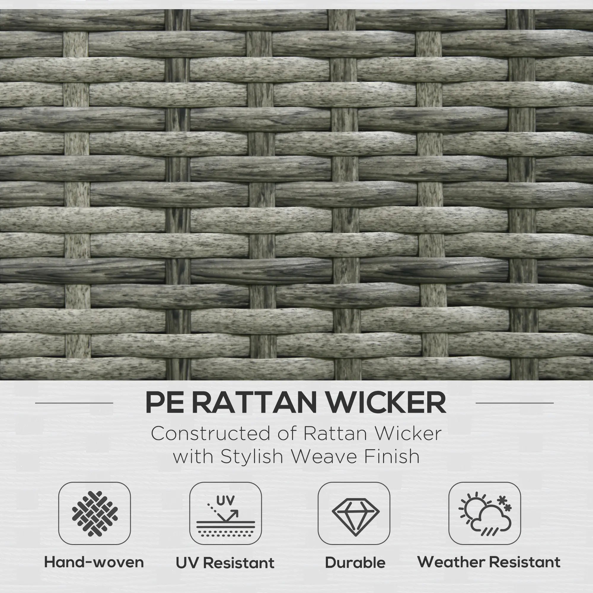 6-Piece Outdoor PE Rattan Sofa Set, Thick Cushions, Glass Top Table, Mixed, Grey Patio Furniture Sets at Gallery Canada