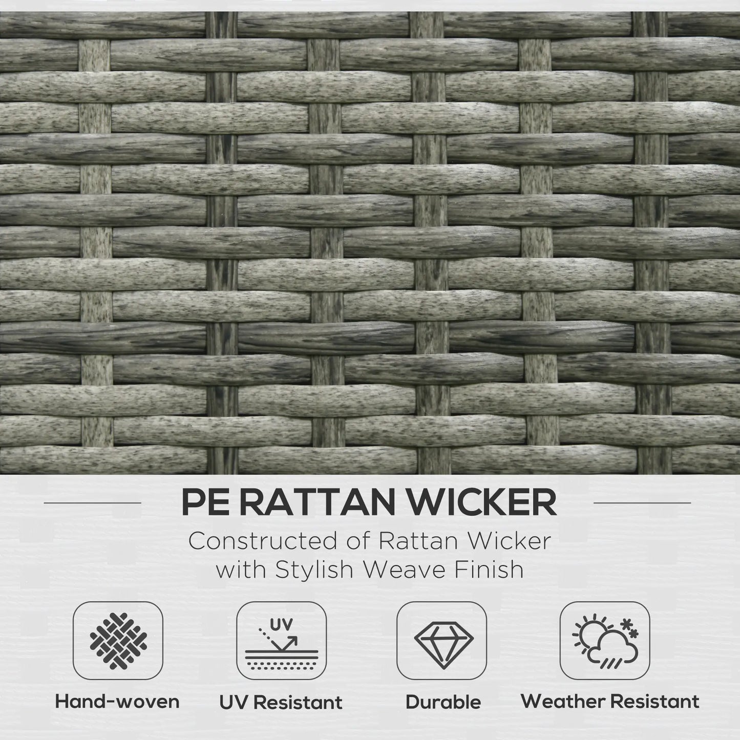 6-Piece Outdoor PE Rattan Sofa Set, Thick Cushions, Glass Top Table, Mixed, Grey Patio Furniture Sets at Gallery Canada