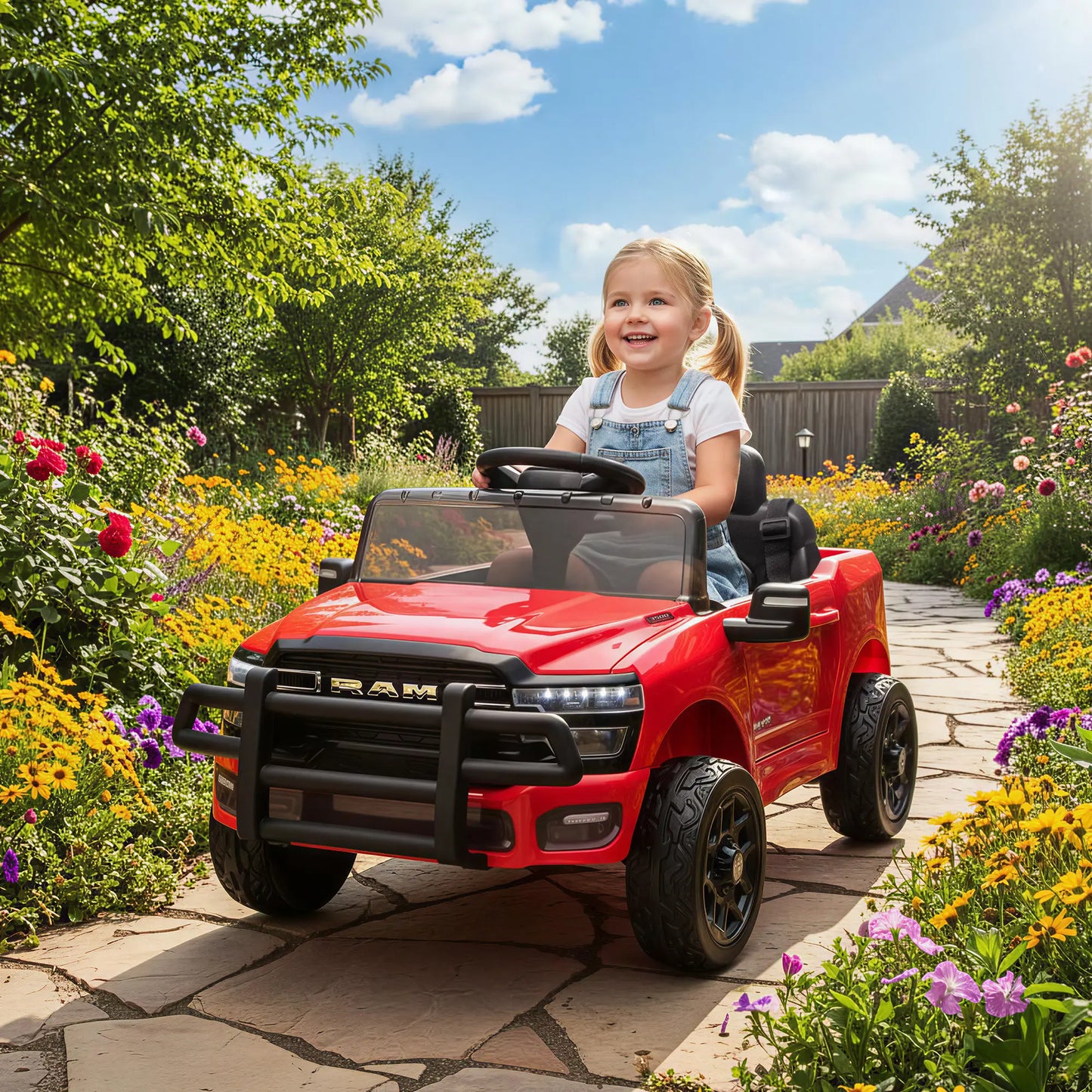 12V Ride On Car, Dodge RAM 3500, Remote Control, Suspension, Red Electric Toy Cars at Gallery Canada